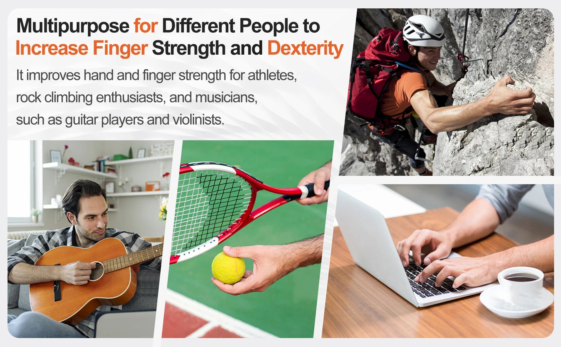 Grip Trainer Kit with Adjustable Hand Gripper & Accessories