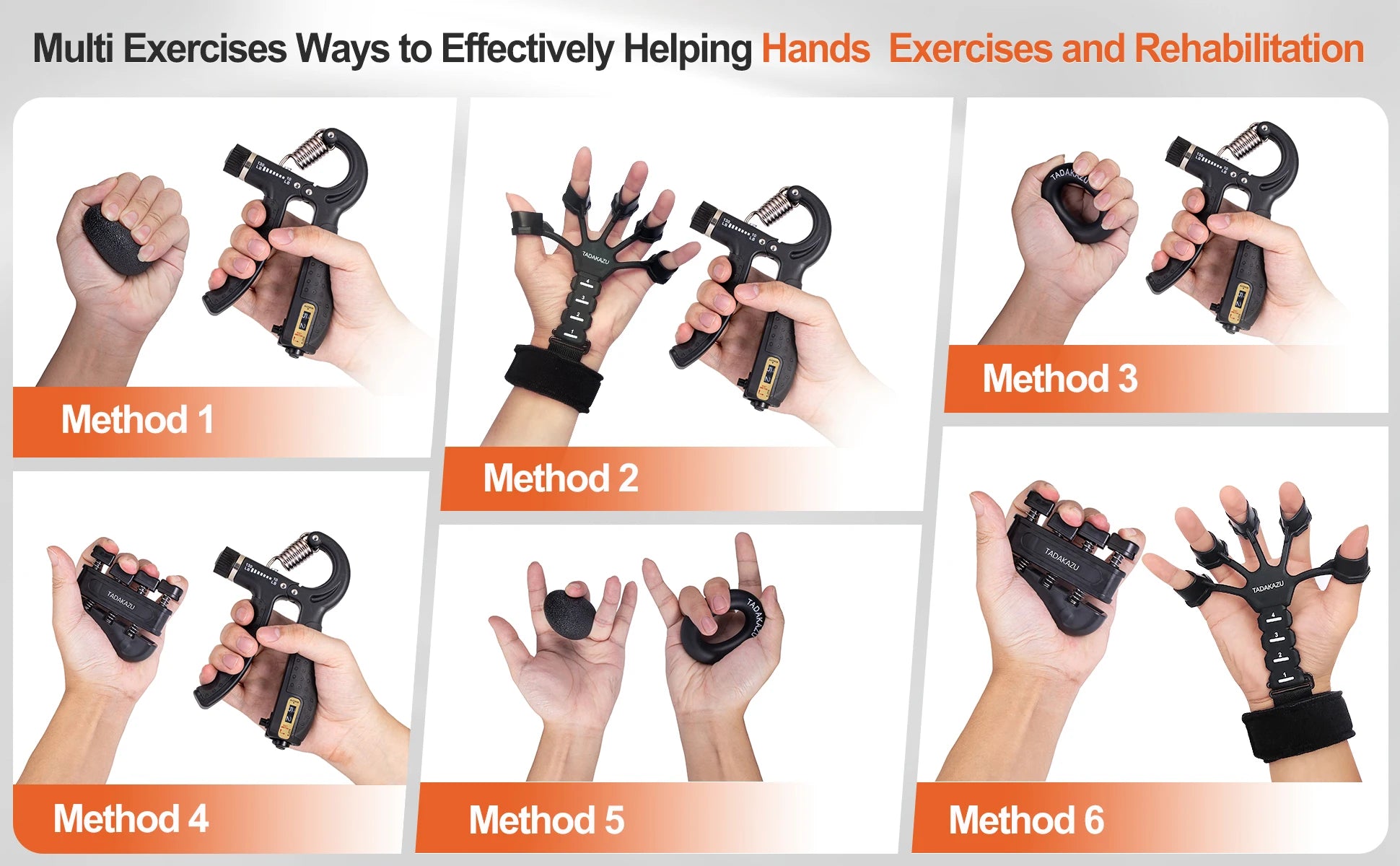 Grip Trainer Kit with Adjustable Hand Gripper & Accessories