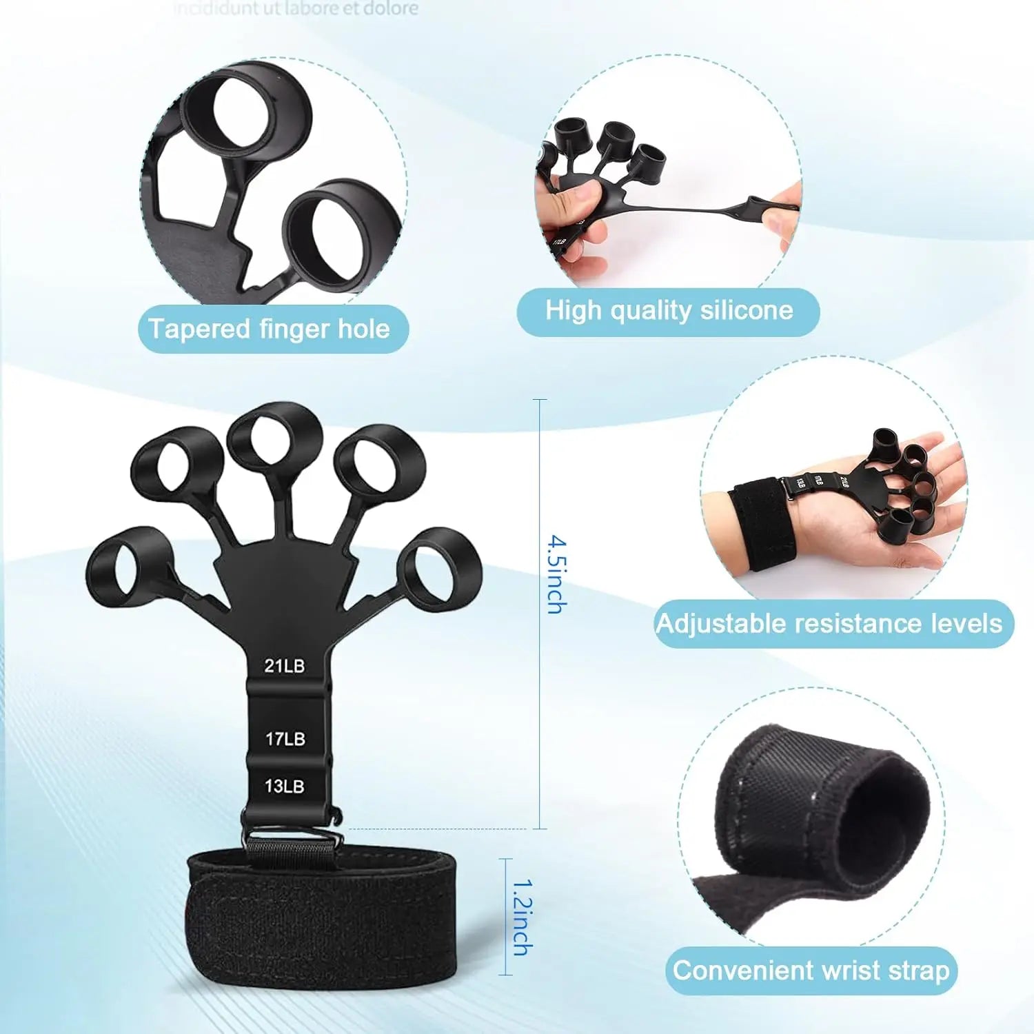 Grip Trainer Kit with Adjustable Hand Gripper & Accessories