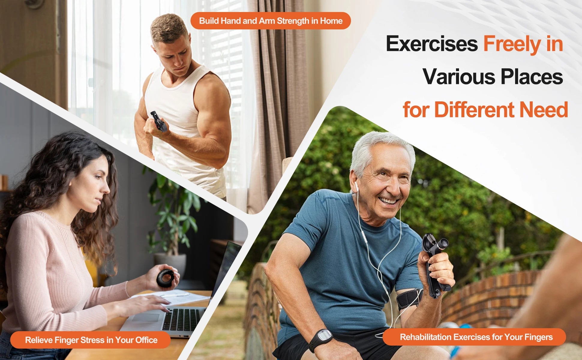 Grip Trainer Kit with Adjustable Hand Gripper & Accessories