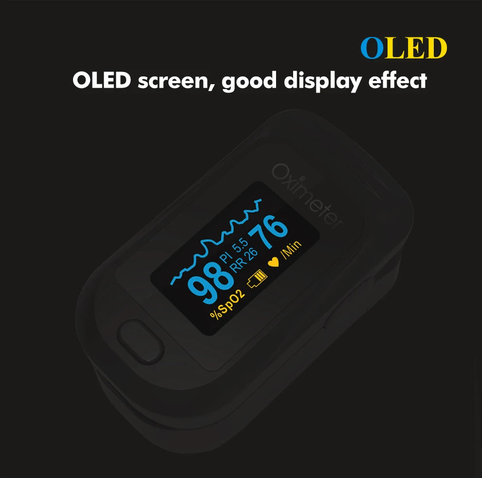 KIUZOU Finger Pulse Oximeter OLED Blood Oxygen & Heart Rate Monitor