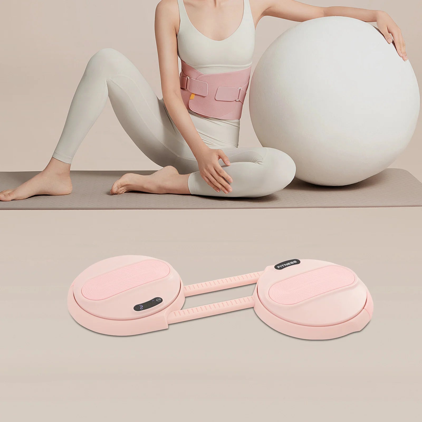 Waist Twisting Fitness Board with Elastic Tension Ropes