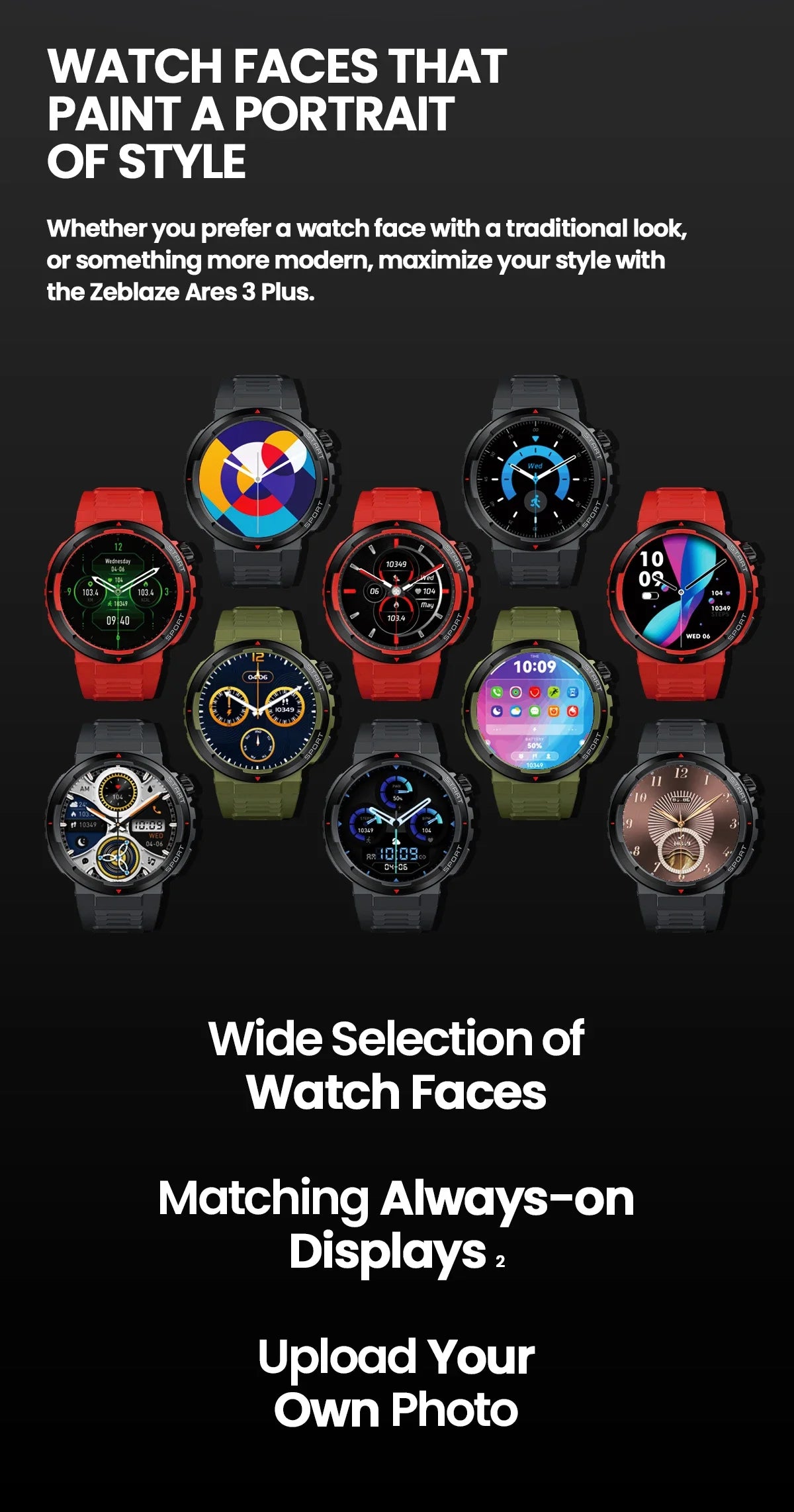Zeblaze Ares 3 Plus 1.43'' HD AMOLED Voice Calling Smartwatch