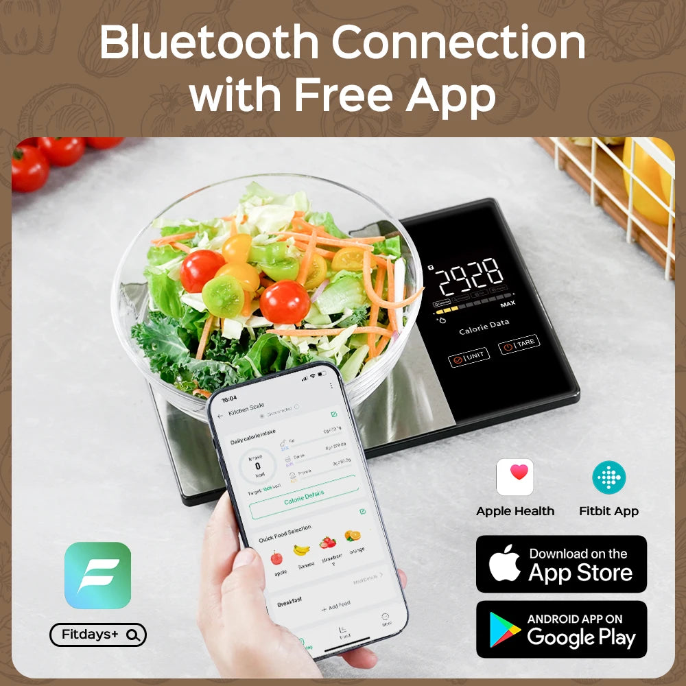 Smart Kitchen Scale 11LB/5kg Stainless Steel