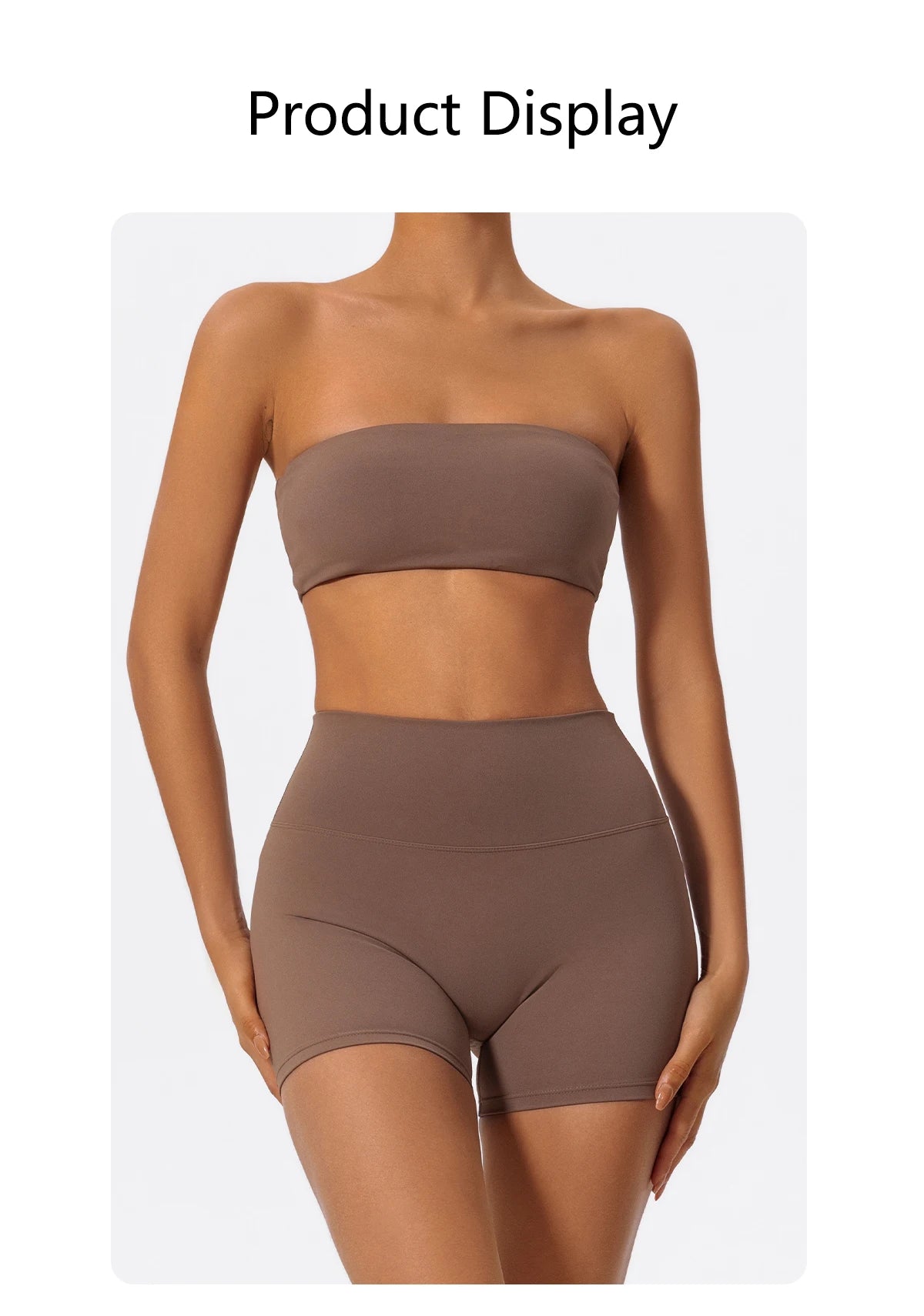 Ctenkevet Women’s 2-Piece Strapless Fitness Set