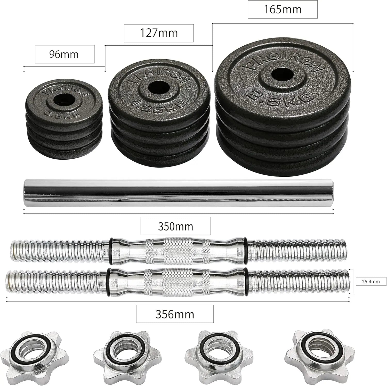 44lb Adjustable Cast Iron Dumbbell Set