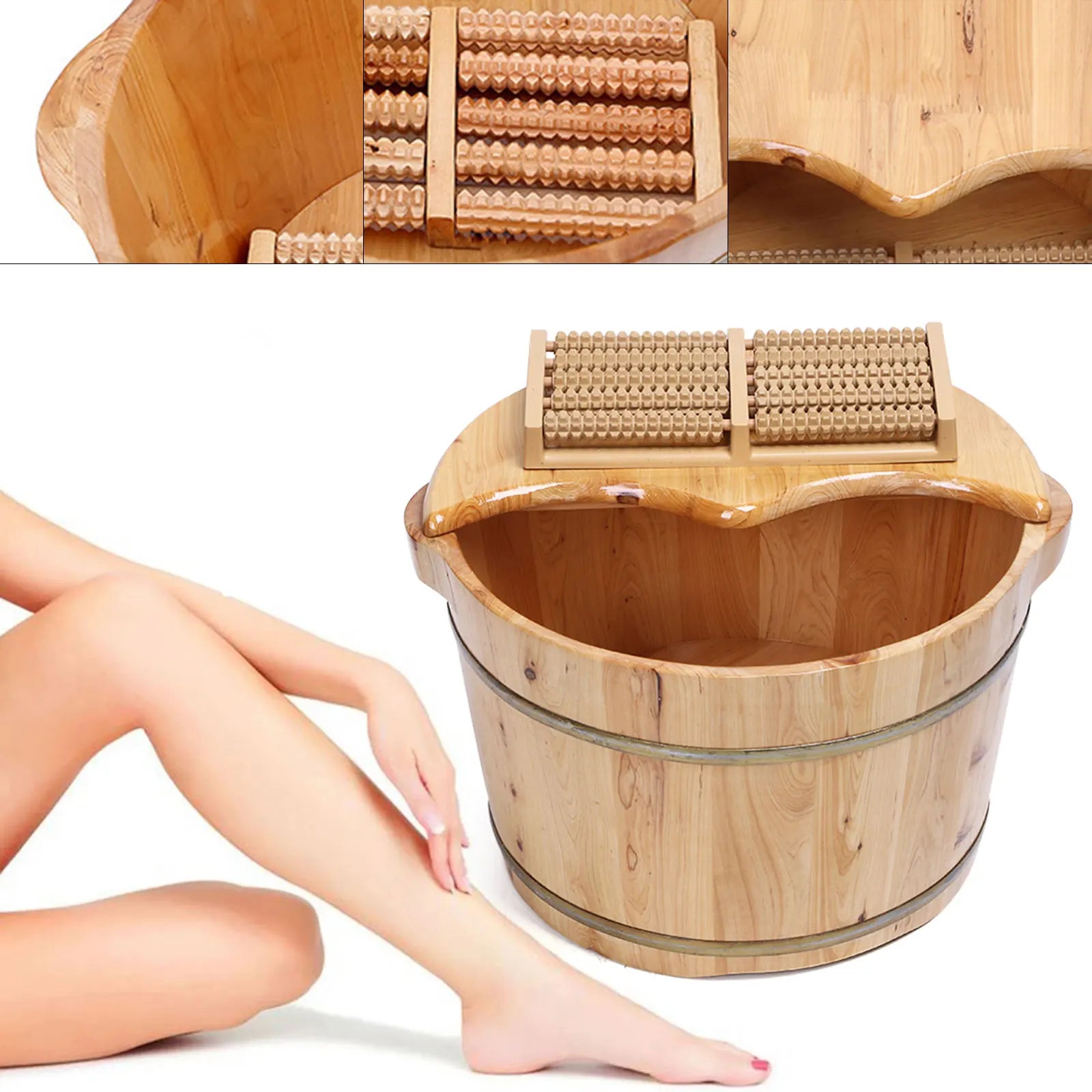 Cedar Wood Foot Bath Tub Set