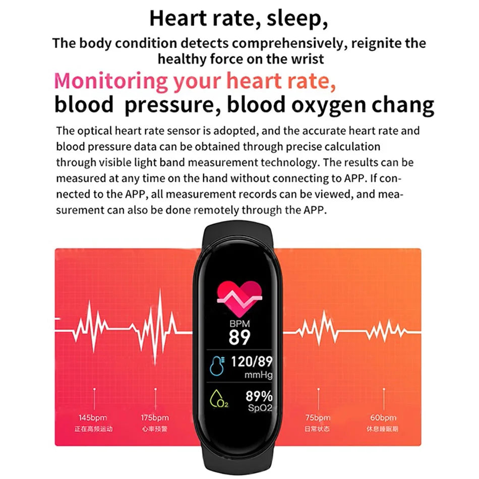 M6 Fitness Smartwatch for Men & Women