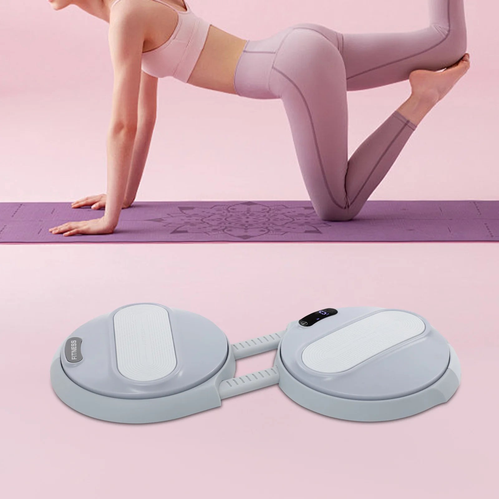 Waist Twisting Fitness Board with Elastic Tension Ropes