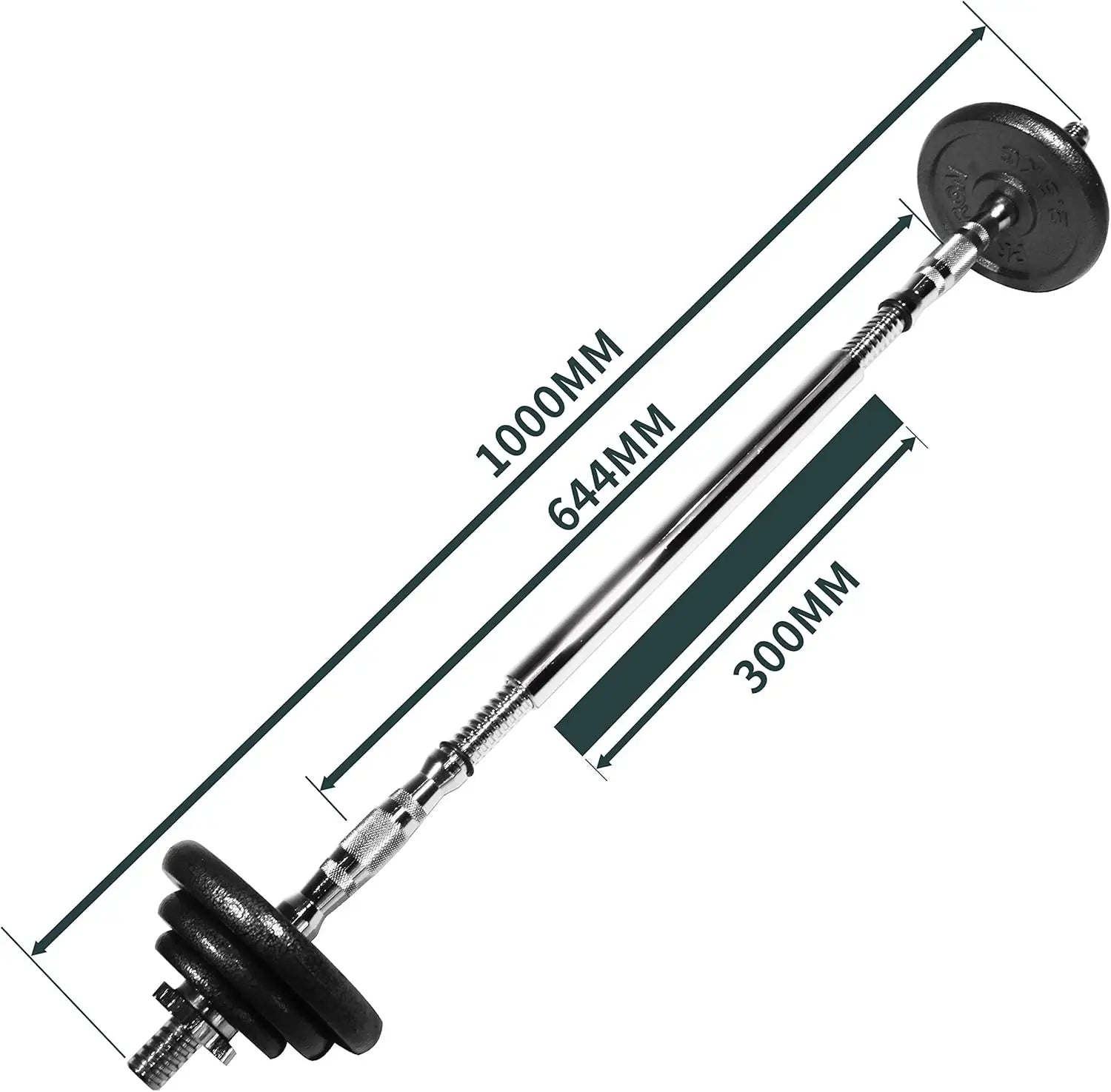 44lb Adjustable Cast Iron Dumbbell Set