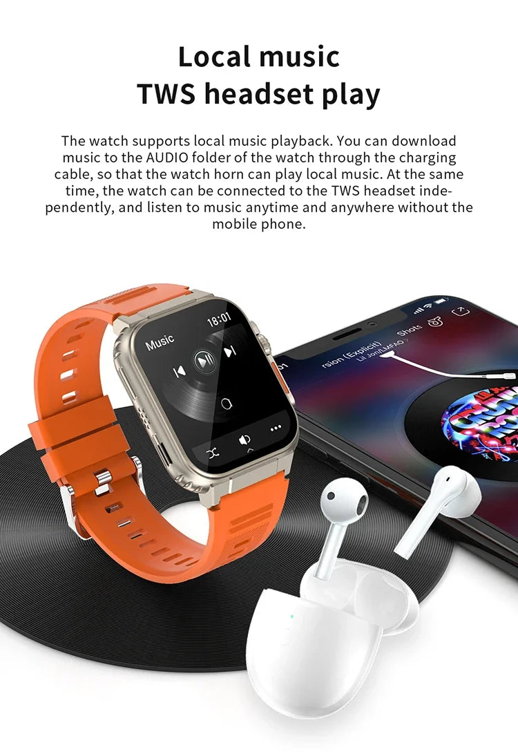 A70 Smart Watch 1.96" Bluetooth Call, Music