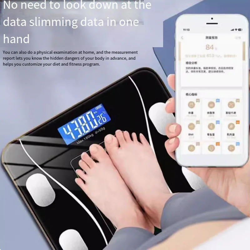 Smart Bluetooth Body Fat Electronic Scale with App & Charging