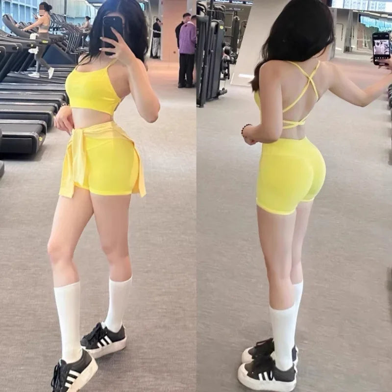 Seamless High-Waist Hip Hugging Fitness Shorts