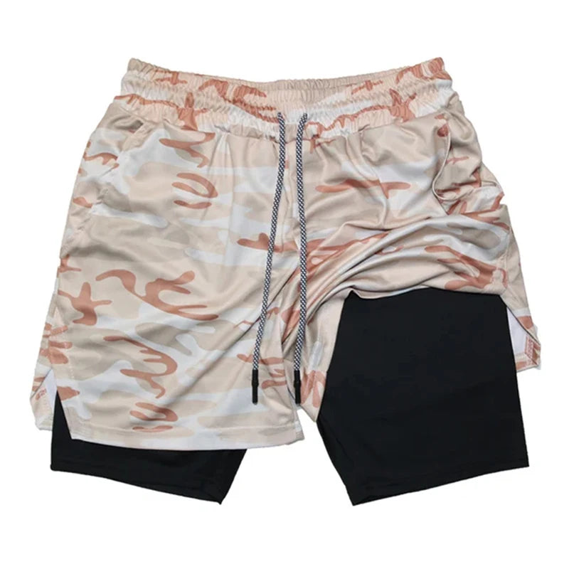 Men’s Multi-Pocket Camouflage Fitness Shorts
