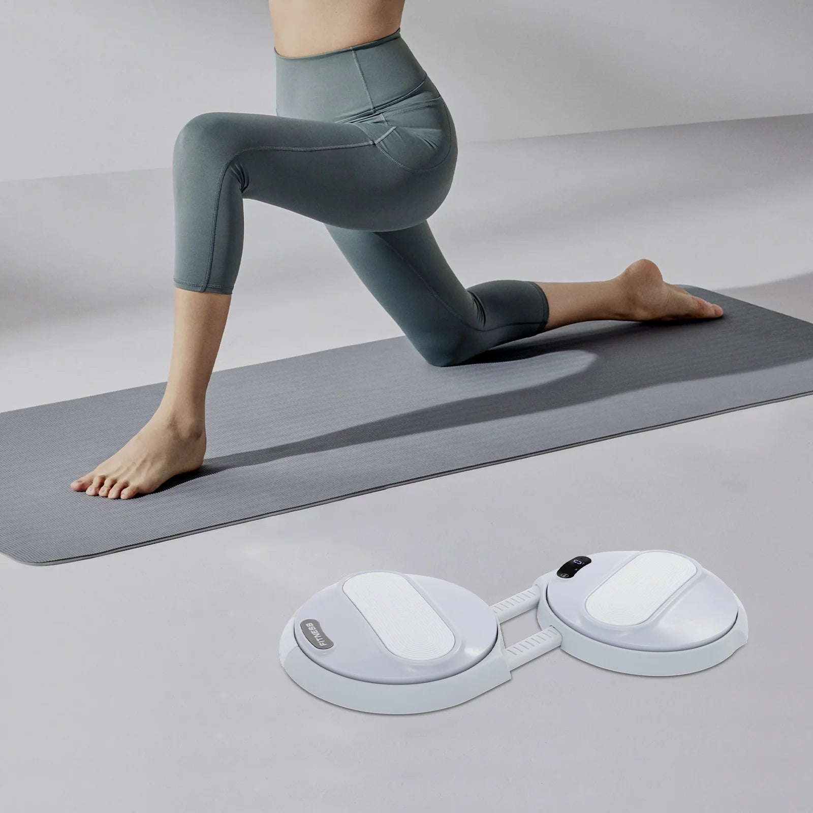 Waist Twisting Fitness Board with Elastic Tension Ropes