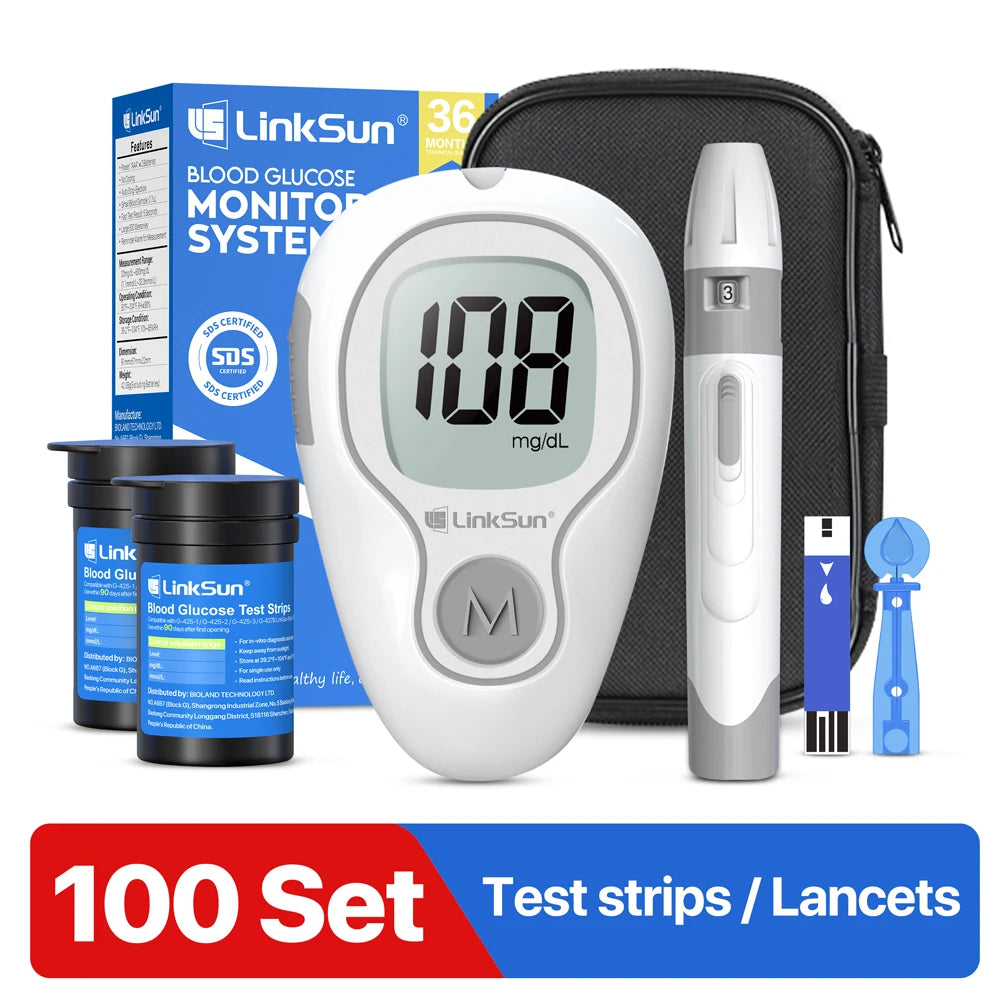 LinkSun Blood Glucose Meter G-425-3 with No-Code Test Strips