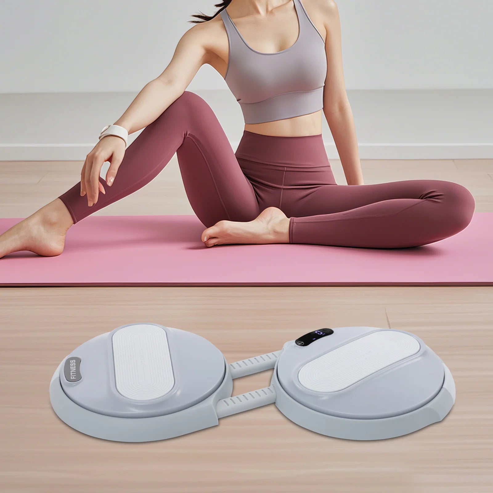 Waist Twisting Fitness Board with Elastic Tension Ropes