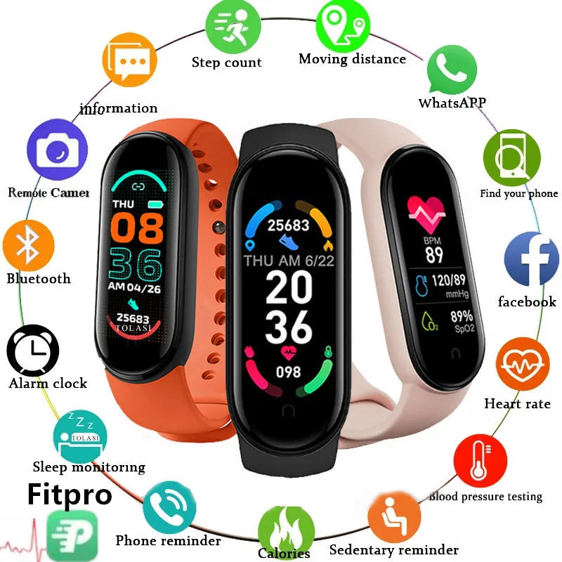 M6 Fitness Smartwatch for Men & Women