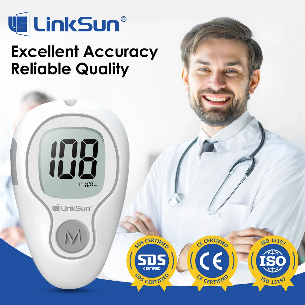 LinkSun Blood Glucose Meter G-425-3 with No-Code Test Strips