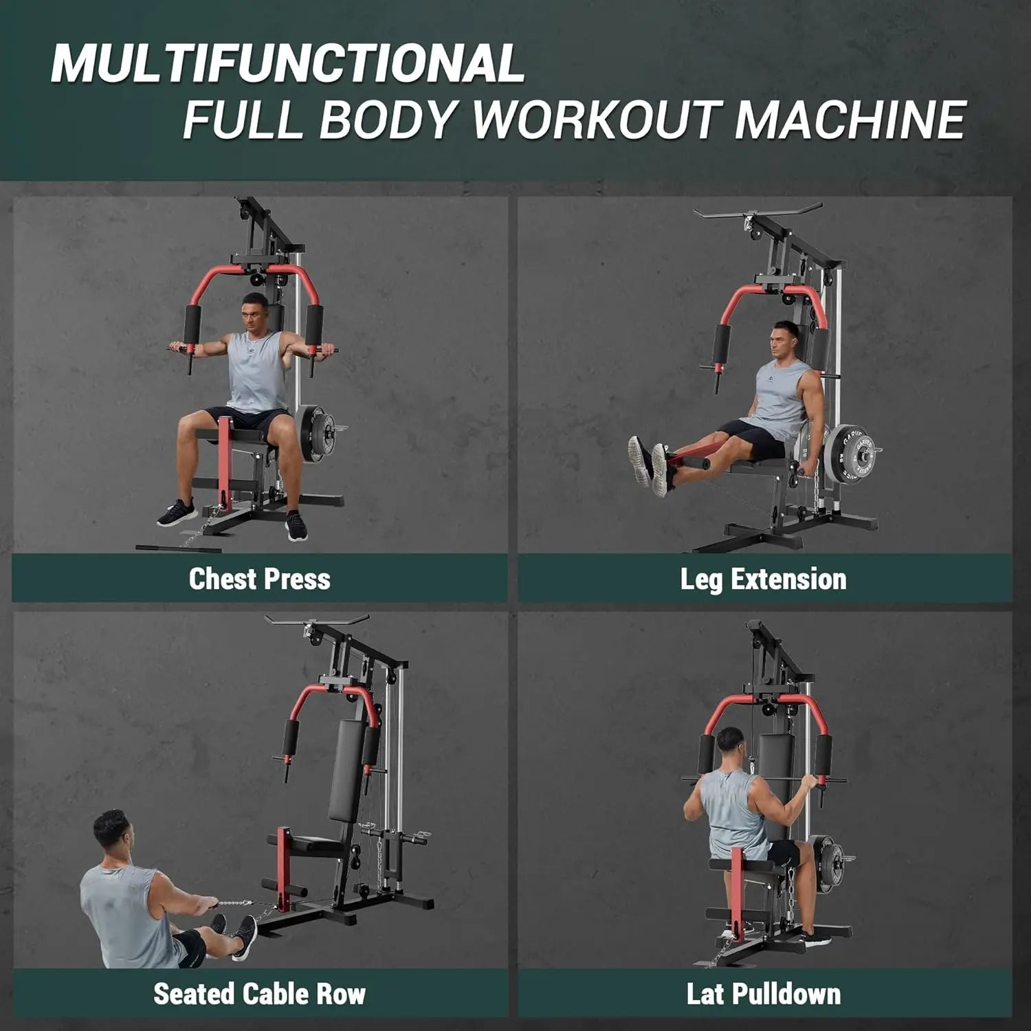 Home Gym Full Body Strength Training Machine with Pulley & Leg Press
