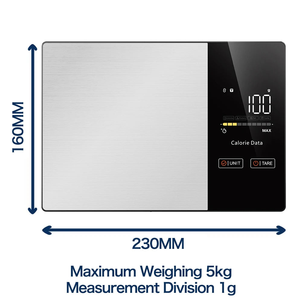 Smart Kitchen Scale 11LB/5kg Stainless Steel