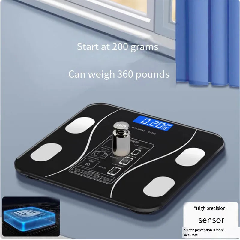 Smart Bluetooth Body Fat Electronic Scale with App & Charging
