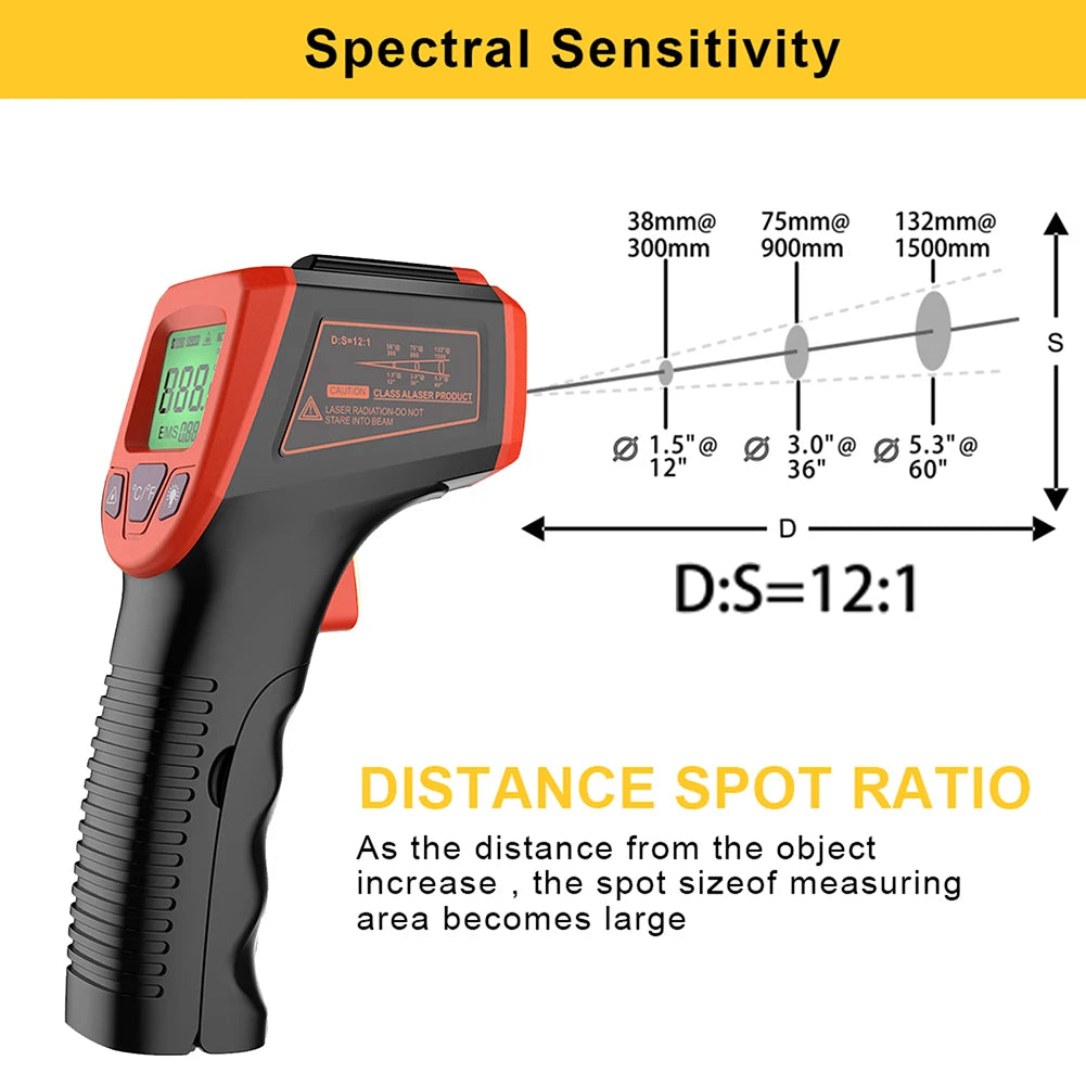 Digital Infrared Thermometer Contactless IR Laser Pyrometer