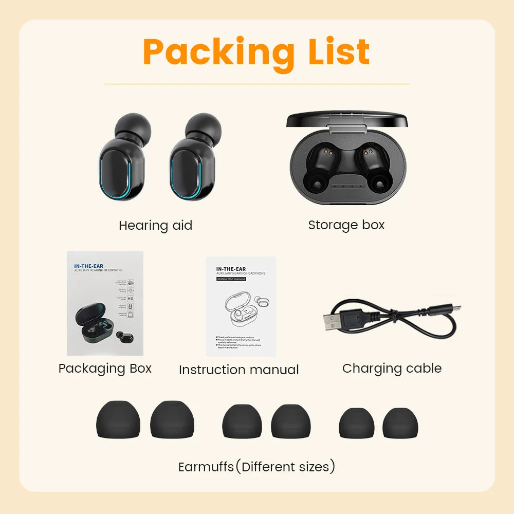 Rechargeable Mini Invisible Wireless Hearing Aid for Elderly