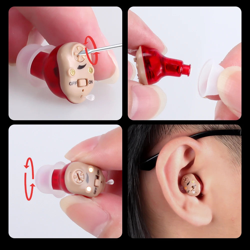 Rechargeable Mini Invisible Wireless Hearing Aid for Elderly