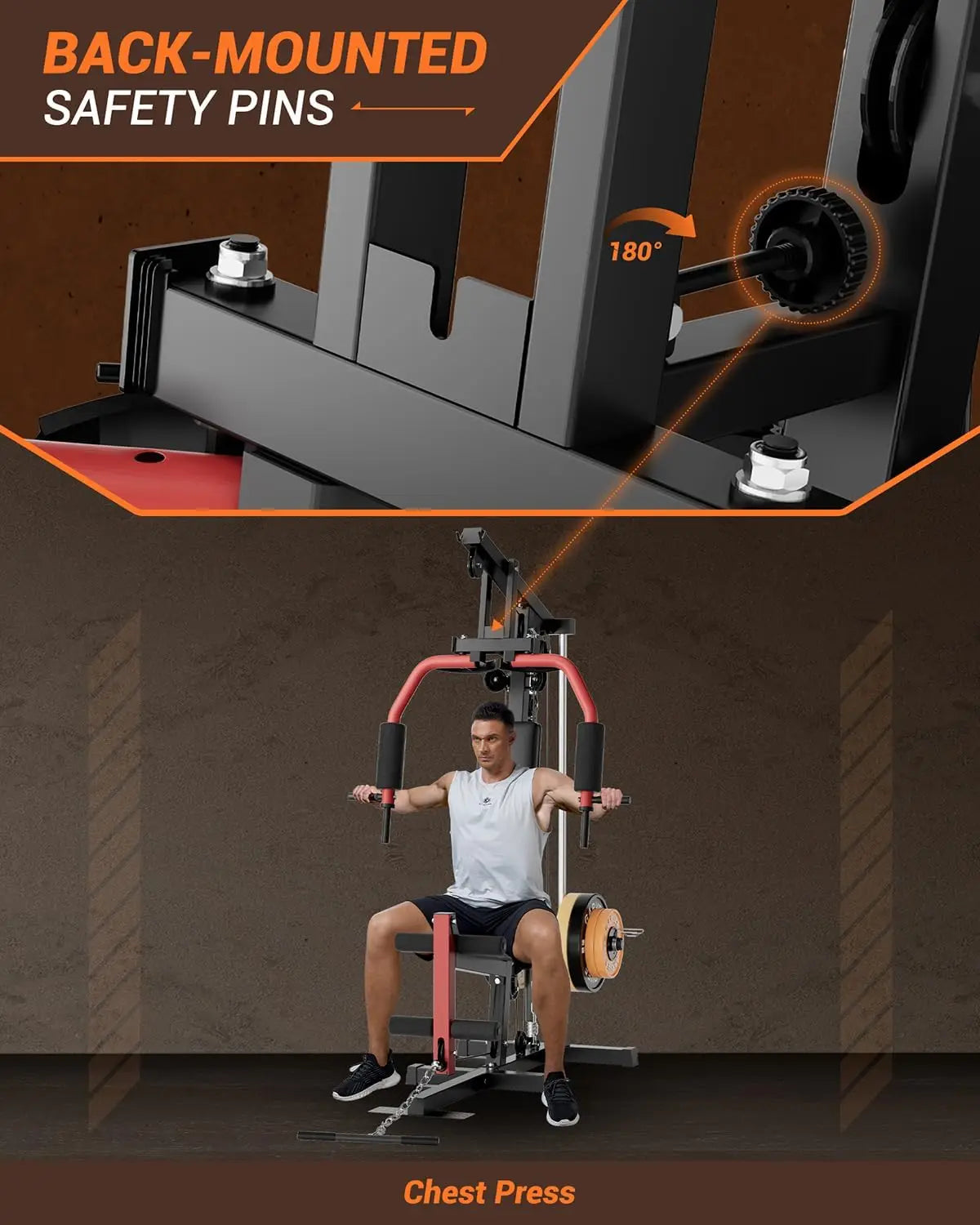 Home Gym Full Body Strength Training Machine with Pulley & Leg Press