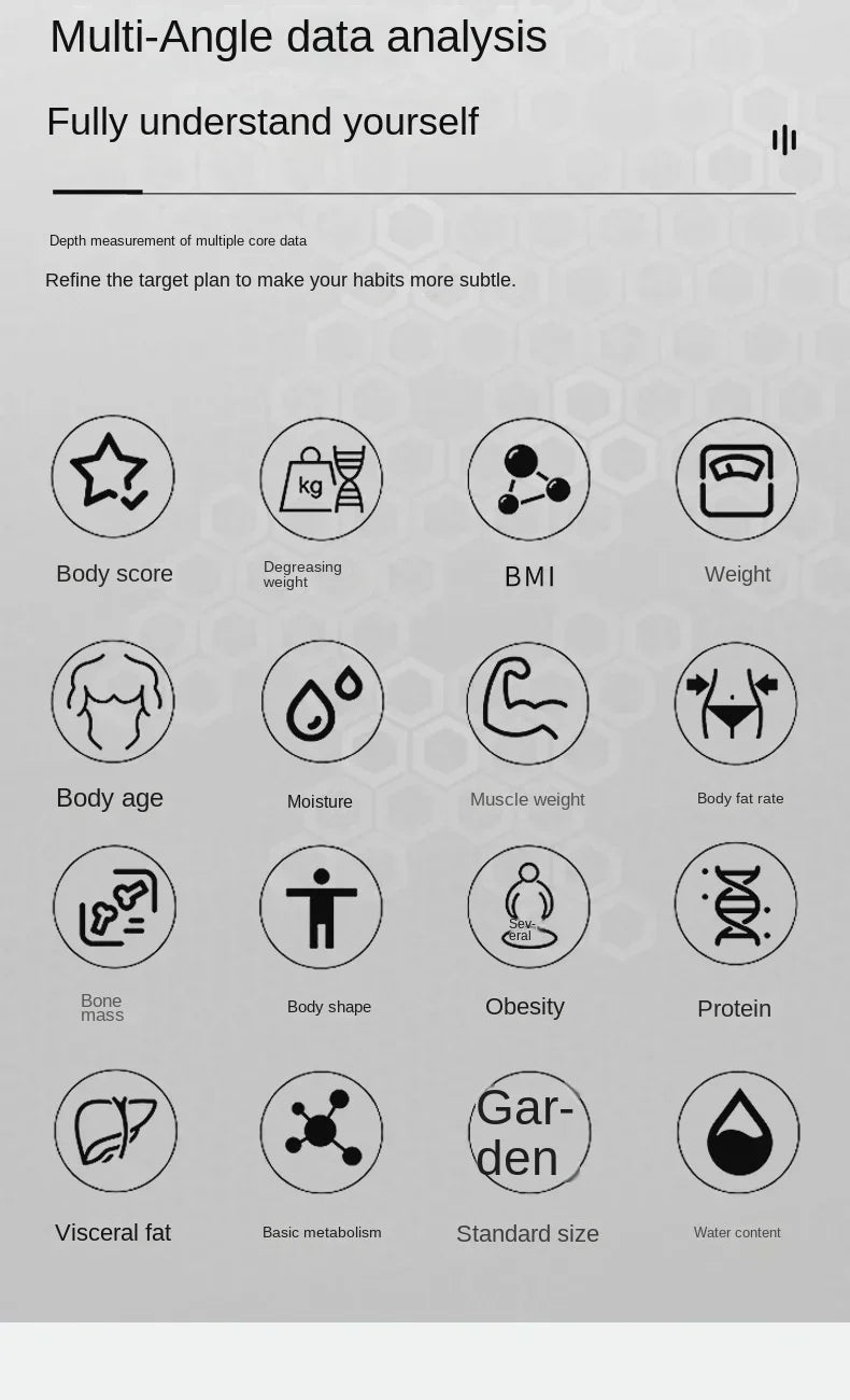 Smart Bluetooth Body Fat Electronic Scale with App & Charging