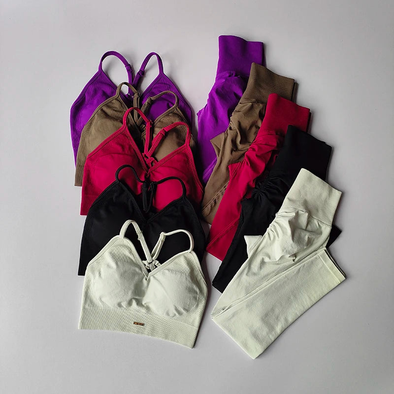 Women’s Seamless Hip-Lifting V-Neck Yoga Set