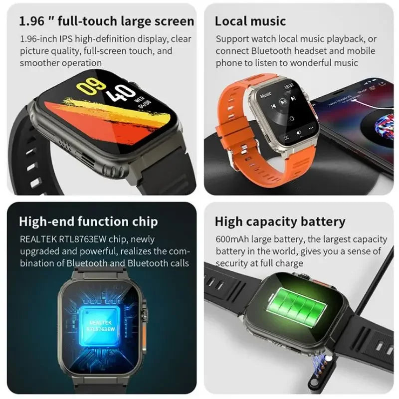 A70 Smart Watch 1.96" Bluetooth Call, Music