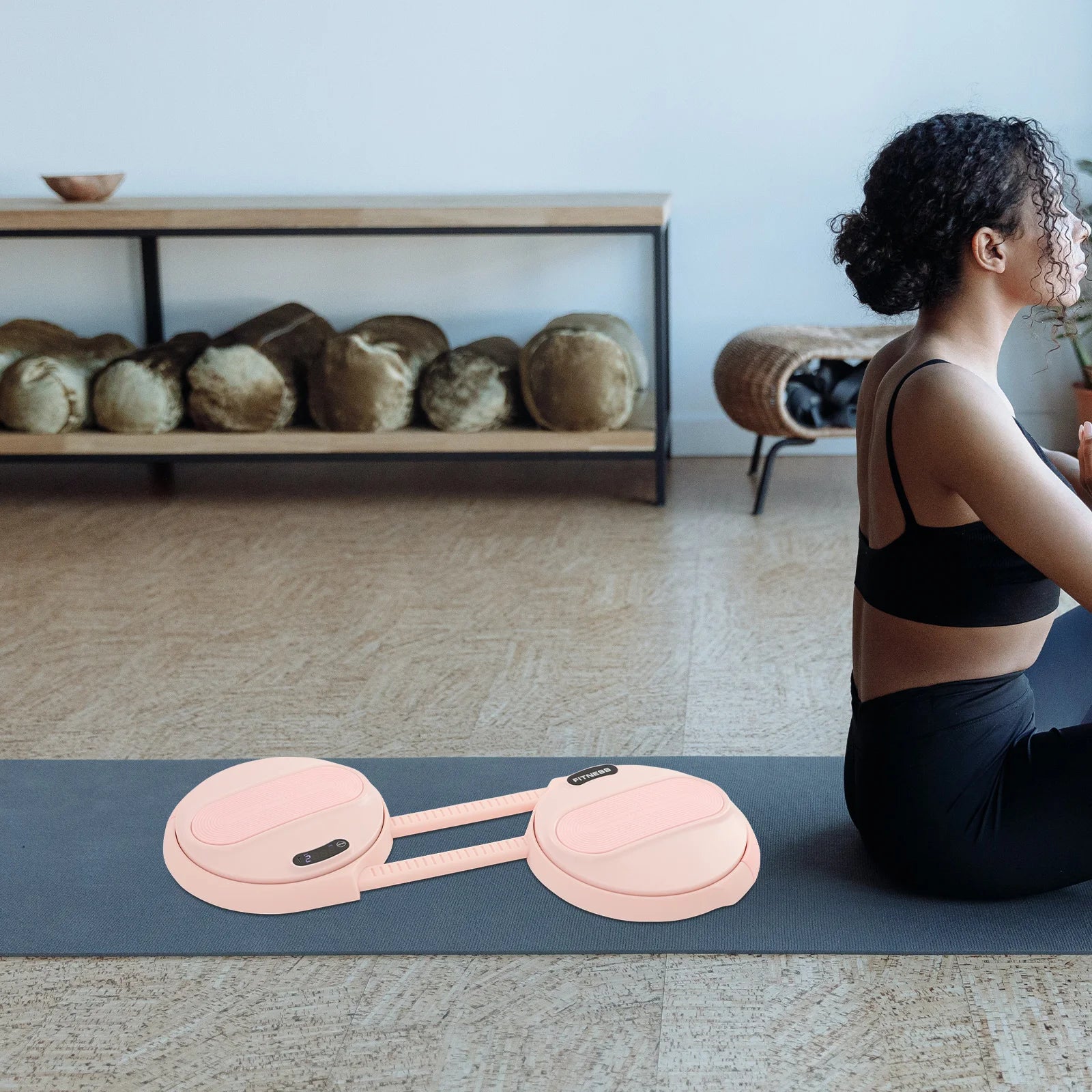 Waist Twisting Fitness Board with Elastic Tension Ropes