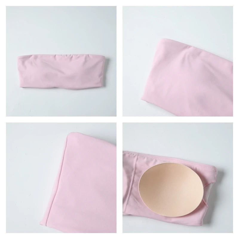 Ctenkevet Women’s 2-Piece Strapless Fitness Set