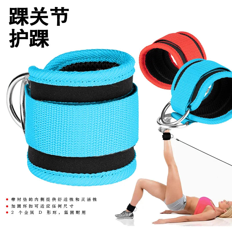 Adjustable Gym Ankle Straps – Double D-Ring Neoprene Padded Cuffs