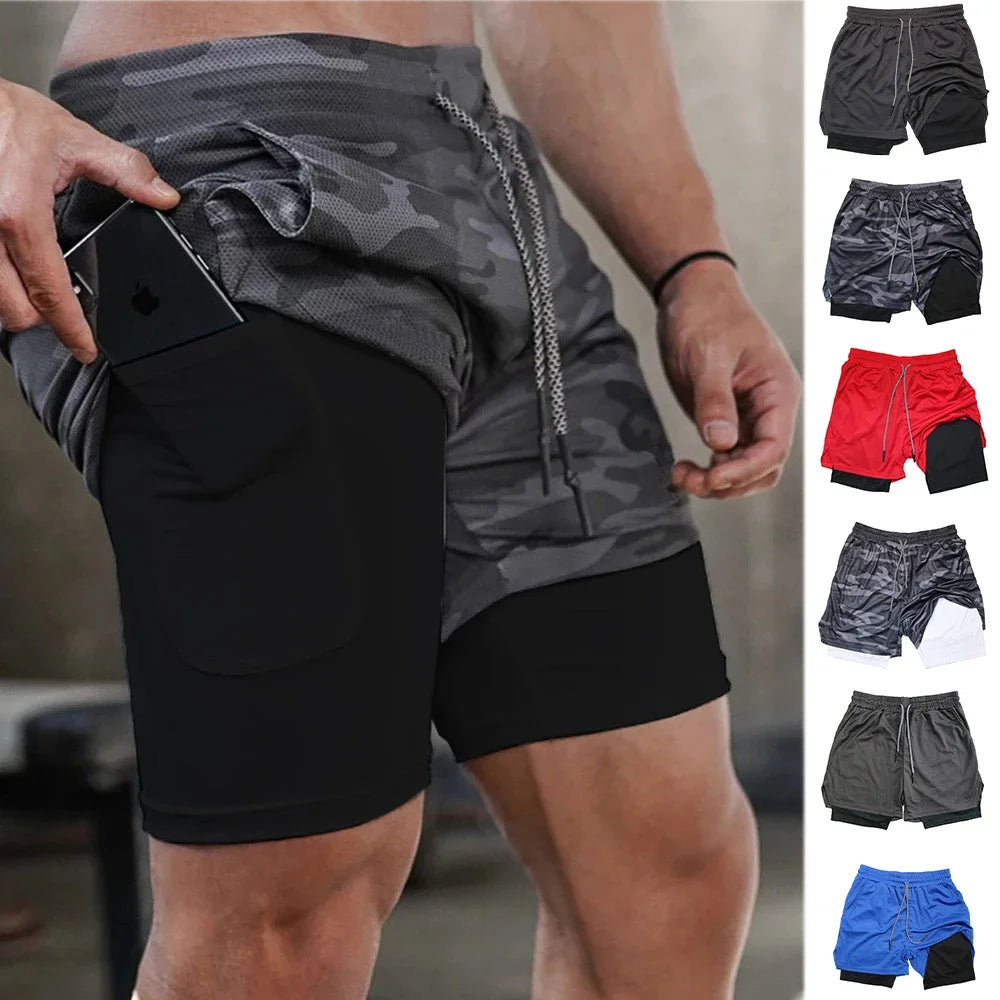 Men’s Multi-Pocket Camouflage Fitness Shorts