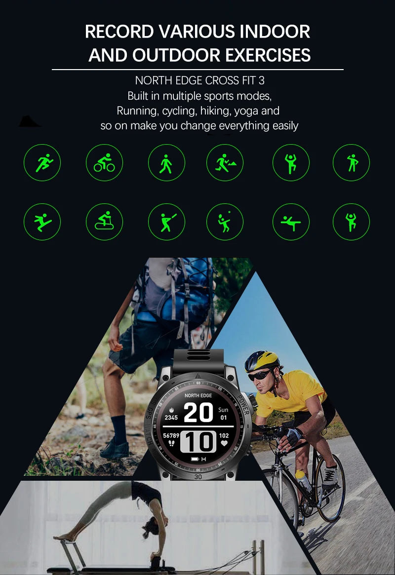 NORTH EDGE 2025 Men’s GPS Sport Smartwatch