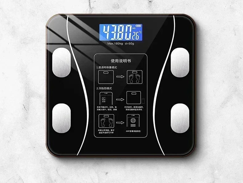 Smart Bluetooth Body Fat Electronic Scale with App & Charging