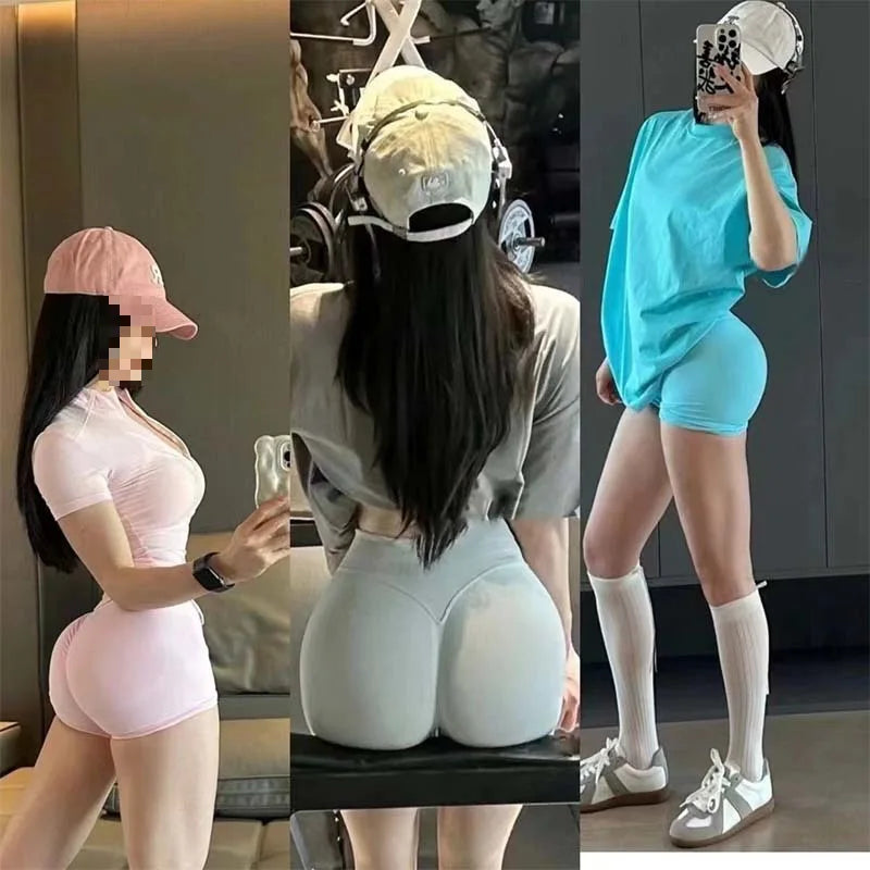 Seamless High-Waist Hip Hugging Fitness Shorts