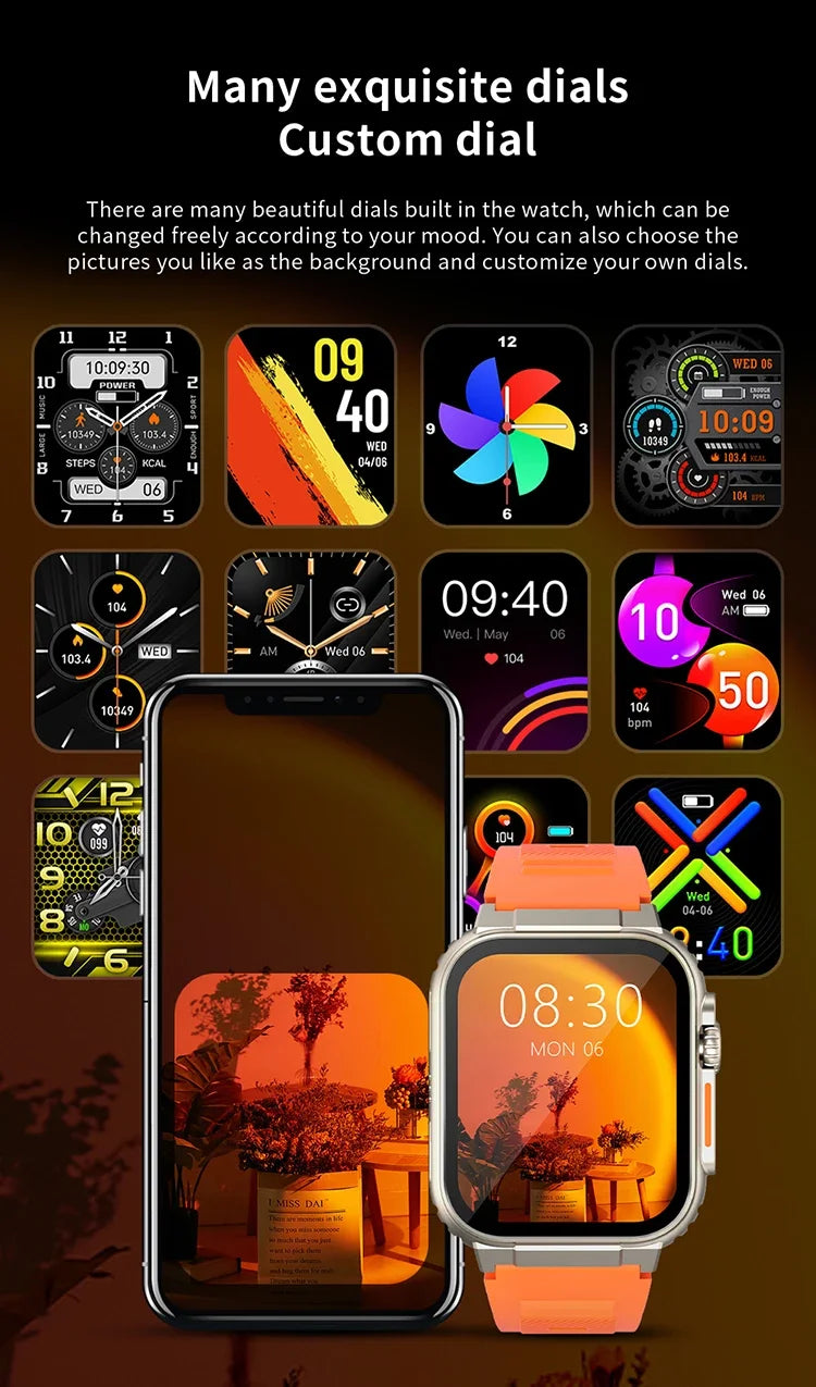 A70 Smart Watch 1.96" Bluetooth Call, Music