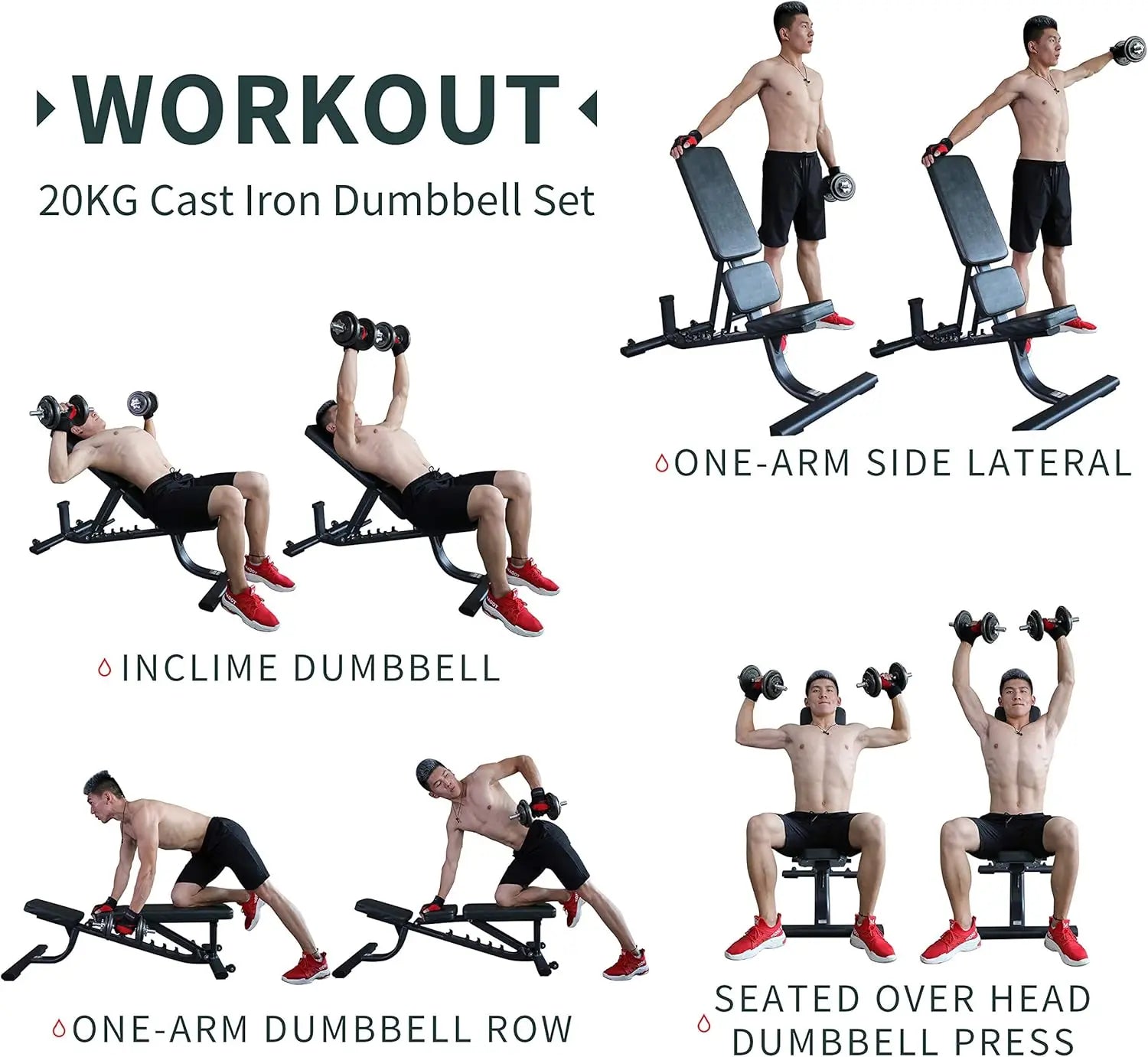 44lb Adjustable Cast Iron Dumbbell Set