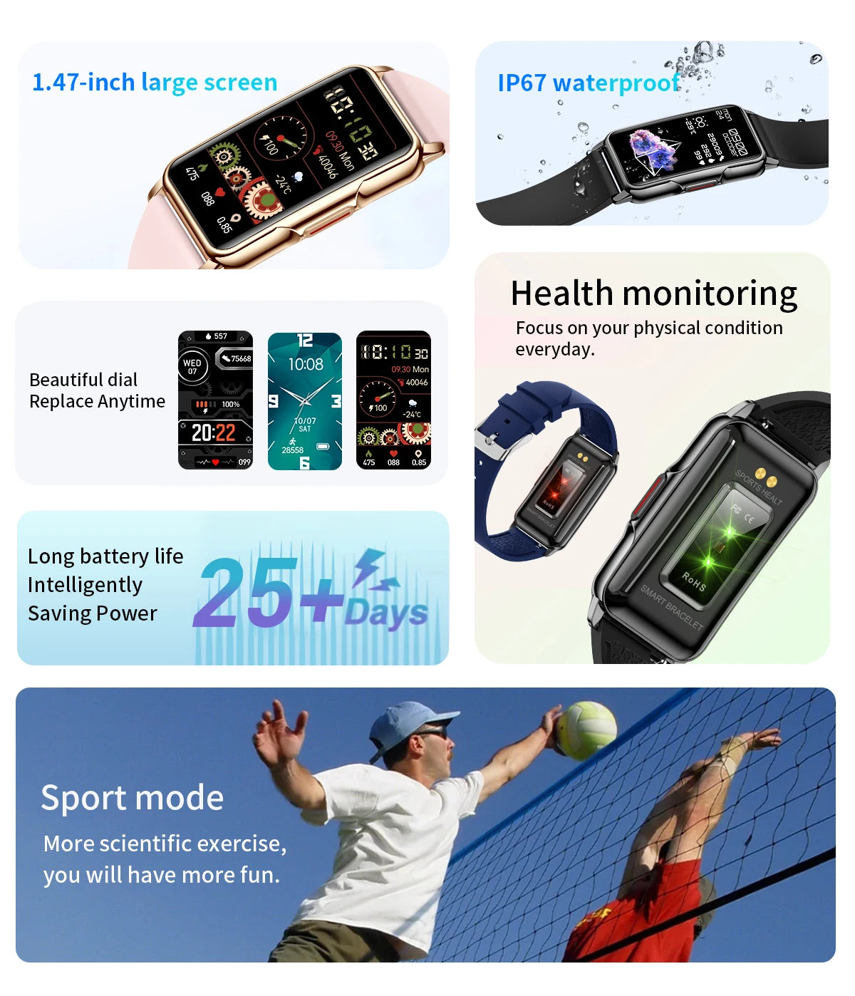 Smart Waterproof Fitness Tracker Watch