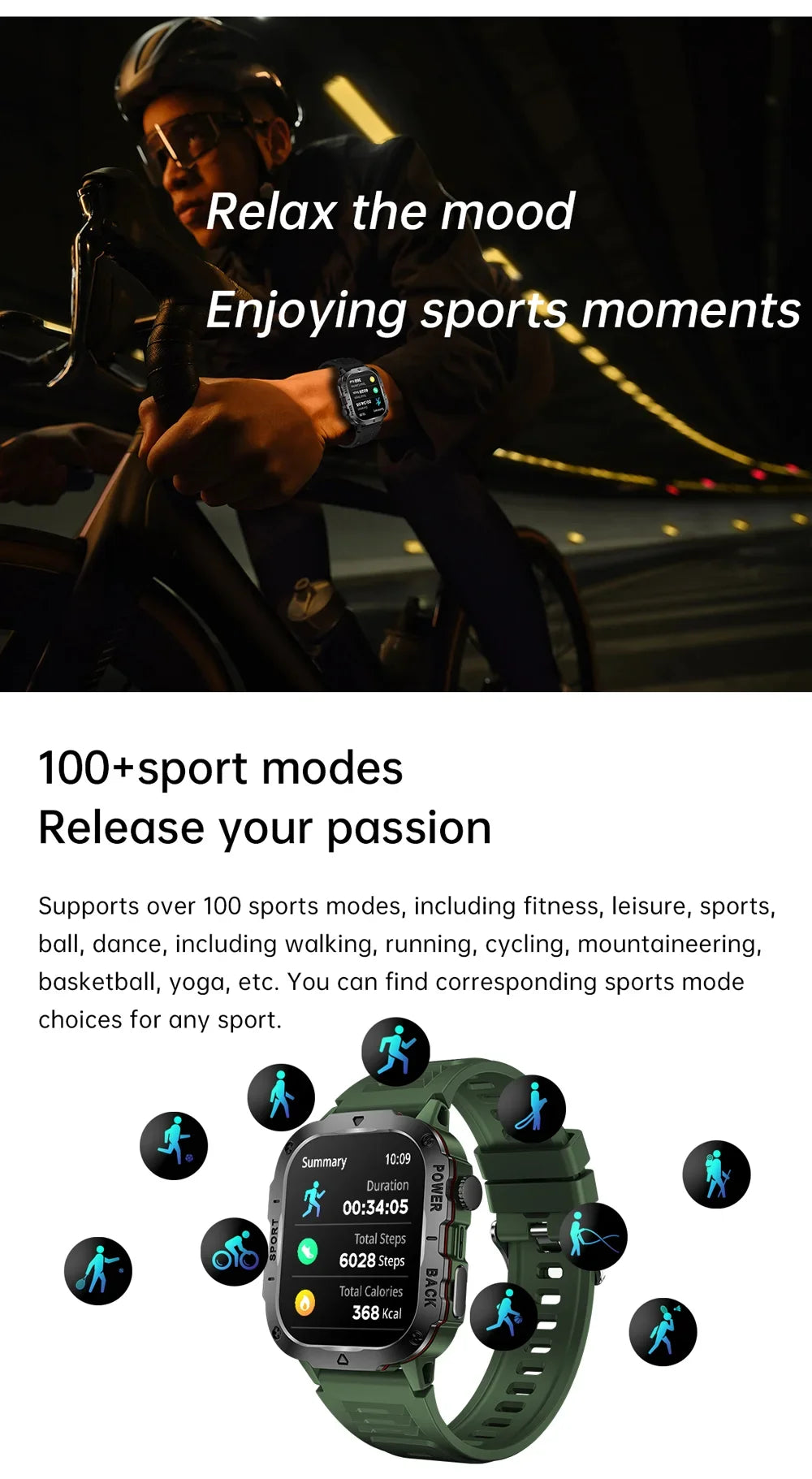 KM01 Smart Watch for Men – Bluetooth Calls, 2.01" TFT Screen, Music & SMS