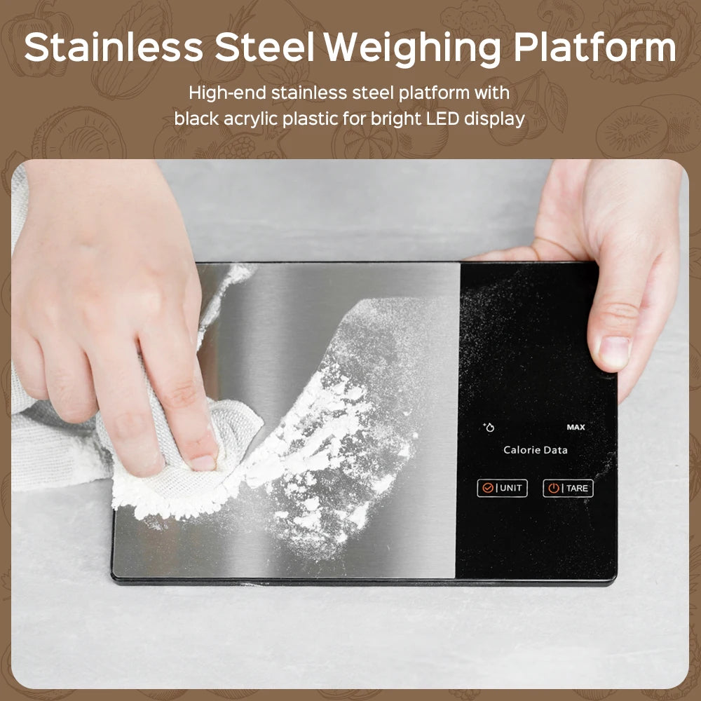 Smart Kitchen Scale 11LB/5kg Stainless Steel