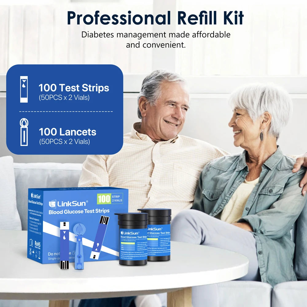 LinkSun Blood Glucose Meter G-425-3 with No-Code Test Strips