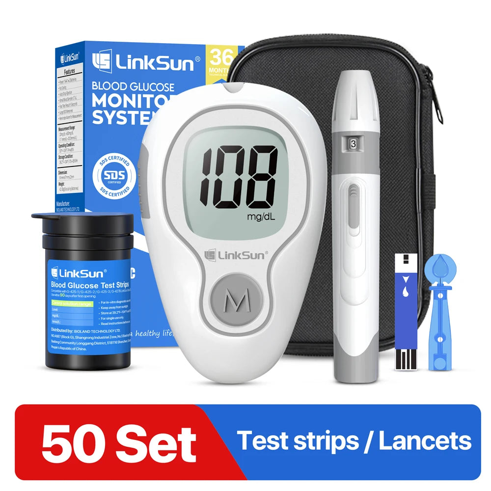LinkSun Blood Glucose Meter G-425-3 with No-Code Test Strips