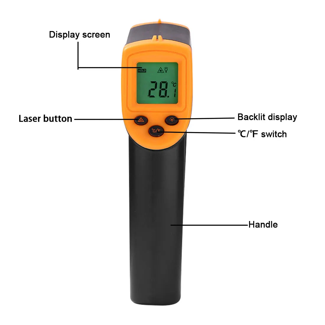 Digital Infrared Thermometer Contactless IR Laser Pyrometer