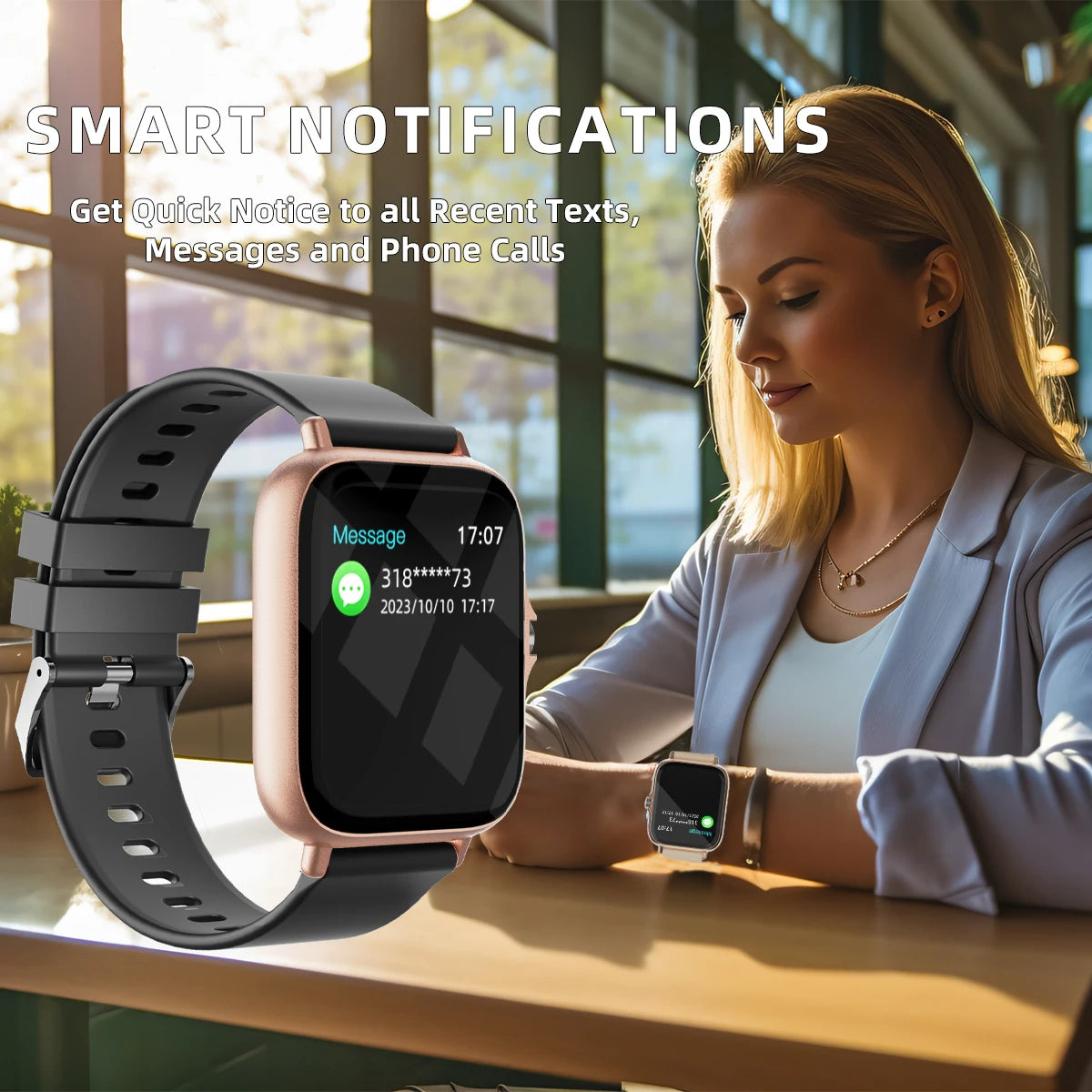 Unisex 1.83'' Waterproof Fitness Smartwatch