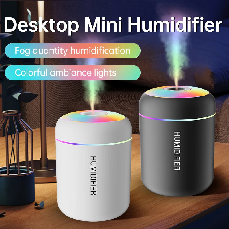 180ML Mini USB Air Humidifier – Electric Aroma Diffuser with LED Lights